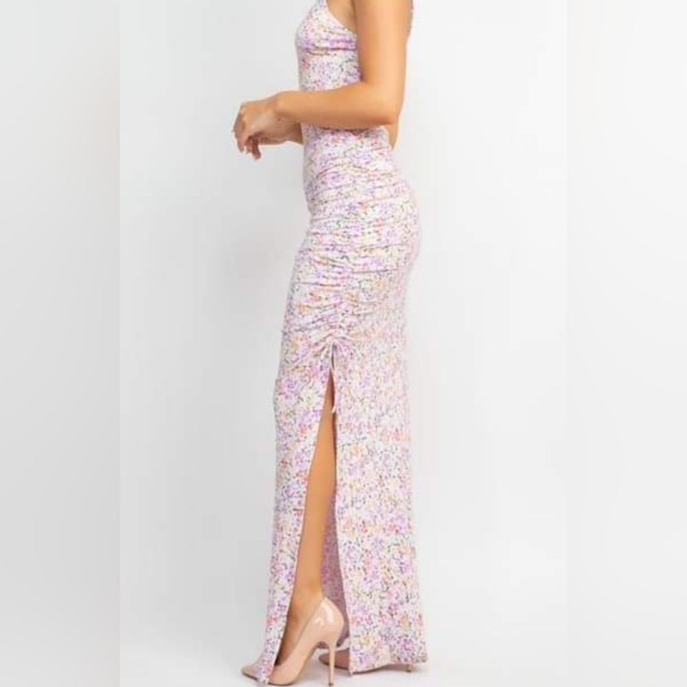 Pink and White Maxi Dress